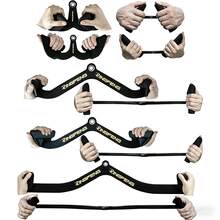 LINGPENG Back Pull Handle, Lat Pulldown, Cable Machine Rowing Attachment, Gym Equipment Set, PVC Dipped Back Training Handle - Multicolor - View 6