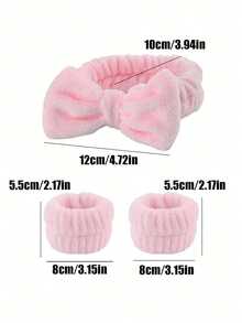 Bộ 3 băng đô cài tóc/1 băng đô rửa mặt/2 băng đeo cổ tay rửa mặt, băng đô trang điểm, băng đô rửa mặt, băng đô chăm sóc da, nơ, băng đô, băng đeo cổ tay, bộ phụ kiện tóc cho nữ và bé gái. - nhiều màu - Xem 9