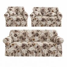 Cubre Sillones para Sala Sofá Cubre Salas 3piezas Fundas para Sillones Elástico Lavable,Decoración del hogar - Capuchino - Ver 1