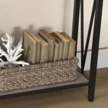2-Tier Narrow Design For Entryway, Living Room, Console Table , - Grey - View 11