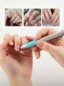 5-In-1 Nail Art Dotting Pen, Pressure-Control Tool For Gradient, Striping, Dotting & Glitter, DIY Nail Art Supply For Home & Salon Use - Multicolor - View 7