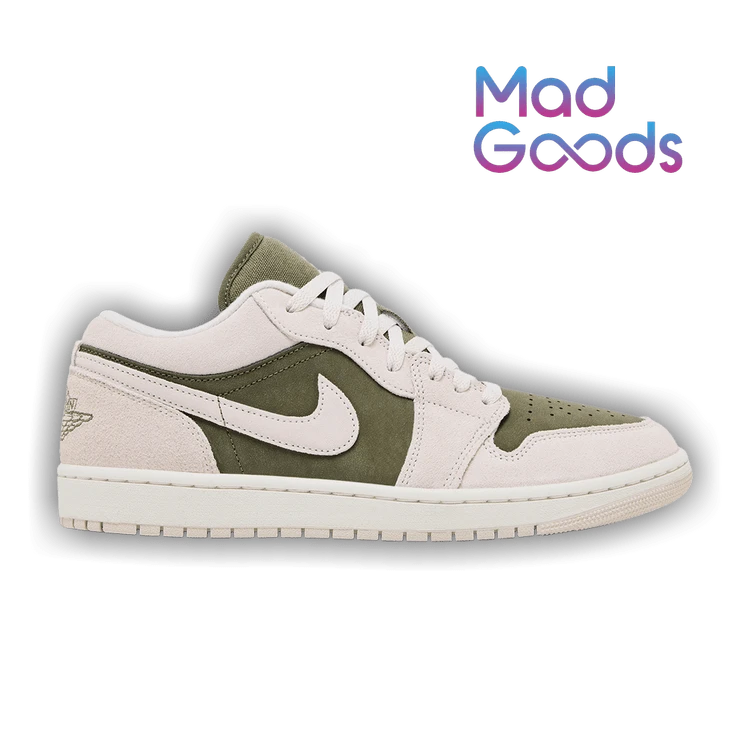 Nike Air Jordan Womens Air Jordan 1 Low 'Medium Olive' (Women's Sizes) Medium Olive/Sail/Light Orewood Brown HV4089-201 - Green - View 1