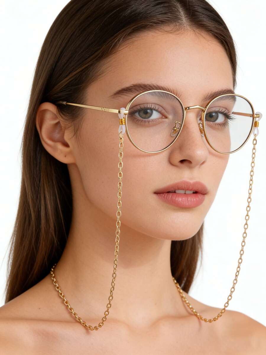 1pc Metal Eyeglasses Chain Women's Eyeglasses Chain/Lanyard, Reading Glasses Hanging Chain, Travel Decorative Accessory, Anti-Slip Fashion Glasses Strap