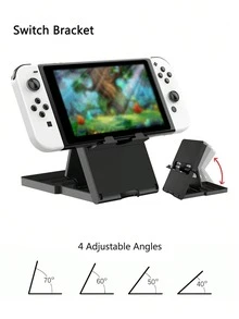 Giá đỡ để bàn có thể gập lại, tương thích với máy chơi game Switch, giá đỡ di động cho máy chơi game có thể điều chỉnh góc độ. - Xem 2
