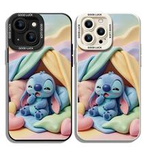 Officially Licensed Disney Lilo & Stitch Phone Case, This Protective Phone Case Features A Sleepy Print Of Yawning Stitch Curled Up In A Pastel-Colored Tent With Pillows, Made With Flexible, Durable TPU Material To Protect Against Everyday Scratches, Bumps, And Minor Impacts, With A Raised Camera Frame Printed With "GOOD LUCK" Text For Extra Lens Protection, Slim And Lightweight Construction That Adds Minimal Bulk And Fits Easily In Pockets And Bags, Compatible With IPhone 17, 16, 15, 14, 13, 12, 11 Pro Series And Galaxy S22, S23, S24, S25 Models, Making It A Charming Choice For Stitch Fans And Disney Lovers, Ideal For Birthdays, Holidays, Or Any Special Occasion To Surprise Family And Friends. - trắng - Xem 5