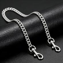 Dây chuyền kim loại thanh lịch, phù hợp với nhiều phong cách trang phục, dây xích ví tự làm. - bạc - Xem 17