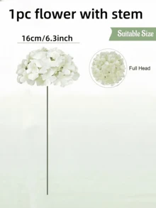 5/15件人造繡球花，仿真花束，桌面裝飾花，婚禮裝飾花，白色人造花，適用於生日家居裝飾、派對裝飾、婚禮花束、婚禮裝飾、桌上中心裝飾、花瓶填充 - 白色 - 查看 14