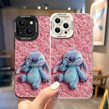 Officially Licensed Disney Lilo & Stitch Phone Case, This Protective Phone Case Features A Sweet Print Of Stitch Covered In Pink Lipstick Kisses, Set Against A Dense Pink Floral Background, Made With Flexible, Durable TPU Material To Protect Against Everyday Scratches, Bumps, And Minor Impacts, With A Raised Camera Frame Printed With "GOOD LUCK" Text For Extra Lens Protection, Slim And Lightweight Construction That Adds Minimal Bulk And Fits Easily In Pockets And Bags, Compatible With IPhone 17, 16, 15, 14, 13, 12, 11 Pro Series And Galaxy S22, S23, S24, S25 Models, Making It A Charming Choice For Stitch Fans And Disney Lovers, Ideal For Birthdays, Holidays, Or Any Special Occasion To Surprise Family And Friends. - 白色 - 查看 4