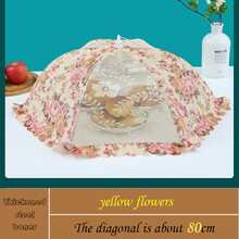 High Quality Floral Food Cover, Foldable, Large Capacity, Hexagon & Round Shape, Fly & Dust Proof, Dining Table Cover, Mesh Fabric Food Tent - Multicolor - View 11