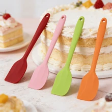 2/4pcs Colorful Small Silicone Spatula, Heat Resistant Non-Stick Cake Scraper, Soft Baking Tool For Smoothing Cream - Multicolor - View 1