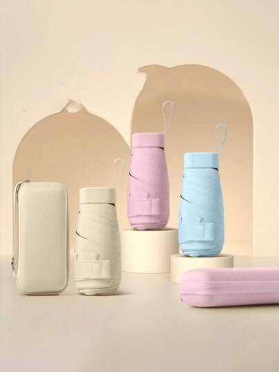 1 Pieza Paraguas compacto y ligero, con doble protección contra la lluvia y el sol, adecuado para mujeres en primavera y verano, ideal como regalo para damas de honor, decoración interior, decoración de dormitorio, playa, viaje, unisex, accesorio lindo, regalo del Día de la Madre, jardín, decoración de cocina, verano, artículo esencial de viaje, decoración interior, juguete antiestrés, regalo de graduación, Paraguas