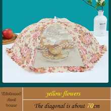 High Quality Floral Food Cover, Foldable, Large Capacity, Hexagon & Round Shape, Fly & Dust Proof, Dining Table Cover, Mesh Fabric Food Tent - Multicolor - View 14