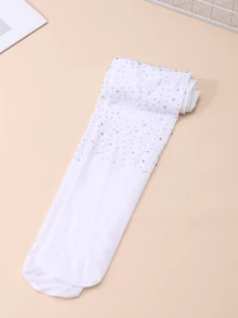 2pcs Girls' Full Diamond Tights, Snug Fit Versatile Pantyhose, School Uniform Accessory - Multicolor - View 7