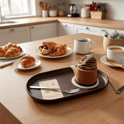 Black Walnut Wood Grain Design Reusable Tray, Suitable For Breakfast, Fruit, Tea, Dessert And Coffee Cup Holder. Great For Holidays, Outdoor Dining, Snacks And Kitchen Use. This Is A Holiday Serving Tray, Fashion Tray, Durable Plastic Tray And Decorative Tray.