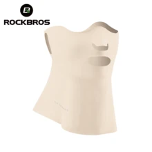 ROCKBROS 1pc Summer Ice Silk Cooling Face Mask, Breathable Sweat-Absorbent Sun Protection Neck Gaiter, Outdoor Cycling Full Face & Neck Coverage For Summer - Apricot - View 1