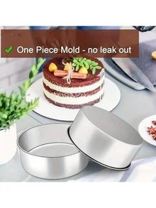 1 buah/2 buah/3 buah, Cetakan Kue Bulat Panggang, Alat Pemanggang, Alas Tetap, Aluminium Anodized Anti Lengket, Mudah Dilepas dari Cetakan, Loyang Kue Logam Tahan Lama yang Dapat Ditumpuk, Cocok untuk Kue Berlapis-lapis – Dapat Digunakan Sebagai Loyang Panggang di Oven, Peralatan Pemanggang yang Tahan Lama - Perak - View 11