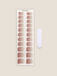 20 miếng dán móng tay gel bán khô, chất lượng salon, bền lâu, dễ dán và gỡ bỏ, cần đèn UV để làm khô. - Bụi hồng - Xem 3