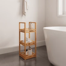 Bamboo Storage Basket, Natural - Natural Color - View 3