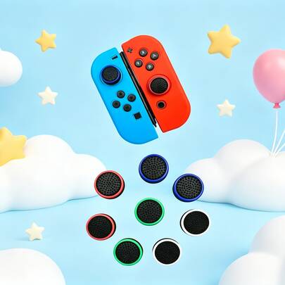 Multi-Color: Tapas de agarre del pulgar del joystick de dos colores, tapas del joystick, cubiertas de botones de joystick de alta calidad, compatibles con los controladores Joy-Con de Switch/OLED, antideslizantes, a prueba de polvo y a prueba de sudor