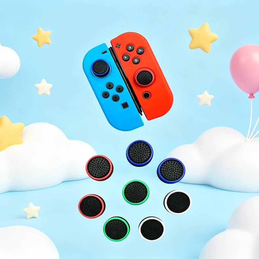多色:双色摇杆帽,摇杆帽,高品质摇杆按键保护套,兼容Switch/OLED Joy-Con控制器,防滑,防尘,防汗 - 查看 1