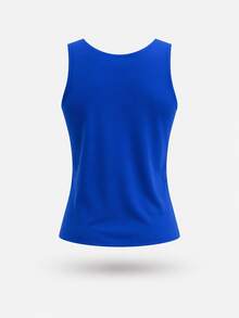 Women's Double-Layered Polyamide Blouse With Brazil World Cup Theme. Suitable For Evenings, Holidays, Vacations, Office, Home, Diaries, Birthday Parties, Dating, Homecoming, Travel, Brunch, Airport Wear, Sports And Fitness. - Màu xanh lam - Xem 4