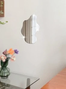 1片不对称造型装饰镜，2毫米厚亚克力材质装饰镜贴，适用于卧室、客厅、浴室和厨房，无需电源 - 銀色 - 查看 4
