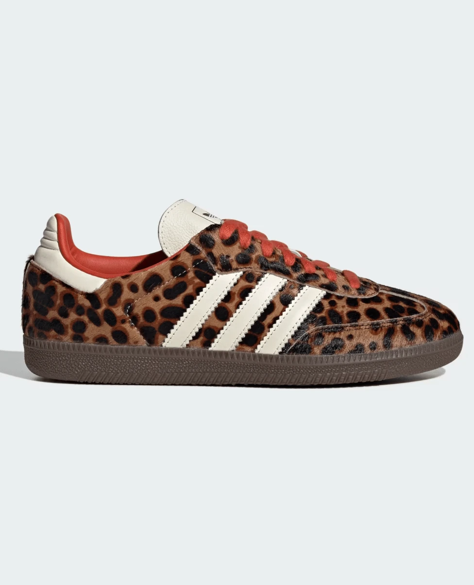 Adidas Samba OG Red Leopard Women's JI2734 - 核心黑/二手紅/奶油白 - 查看 1
