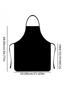 1 "DADDY KITCHEN" Chef-Themed Apron With Black Background And White Chef Hat And Cutlery Design, Perfect For Cooking, Baking, Gardening, And Father's Day Gifts, Kitchen Apron | Chef-Themed Apron | Durable Kitchen Apron - Multicolor - View 3