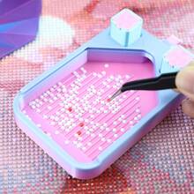 Multi-Color Rhinestone Diamond Painting Tray With 2 Trash Cans - Portable Craft Storage Box, Easy To Clean, Durable Plastic Material, Suitable For Diamond Painting Accessories And Craft Supplies - Stand - View 9