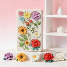Floral Themed Chocolate Silicone Mold, European Style Embossed Feather Candy Mold, Heat-Resistant And Easy-To-Clean Baking Supplies For Making Gummies, Cookies, Dough, Super Light Clay, Cream Decorations, Soap - View 1