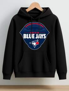 Men's Sport Hoodie Sweatshirt Casual Autumn Winter Wear   Home Of The Blue Jays Baseball Team Logo Print Design   Unisex Comfortable Loose Fit For Everyday Outdoor Activities And Sports Events - màu đen - Xem 8