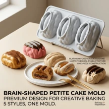 1-Piece 3-Chamber Creative-Shaped Walnut Cake Mold For DIY Nut Walnut Mousse Cake, Chocolate, And Dessert Making, Reusable - View 4