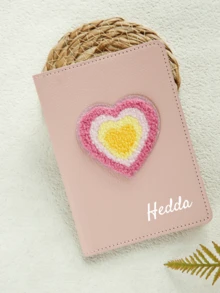 Takeoak 1 buah Tempat Paspor dengan Nama yang Dipersonalisasi dan Bordir Hati dari Beludru, Sampul Paspor Klasik Kulit Imitasi Bertekstur Warna Solid yang Disesuaikan dengan Anti-Pencurian RFID, Aksesori Perjalanan Hadiah Klasik yang Disesuaikan, Hadiah Liburan Natal - MultiWarna - View 15