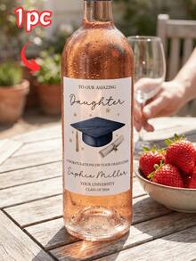 1/3/5pcs, Custom Graduation Wine Label Stickers, Personalized Name & Text Bottle Tags, Waterproof Matte Stickers, Perfect For Mother's Day Gifts, Graduation Party, 2026 Class Celebration, Champagne/Wine Bottle Decor, Elegant Minimalist Style, DIY Favors For Son/Daughter, Party Supplies & Graduation Keepsake - Multicolor - View 15