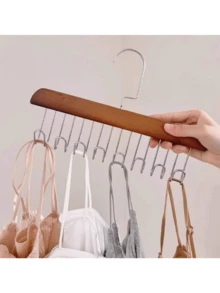 8-Hook Solid Wood Coat & Hat Rack, Space-Saving Belt & Scarf Organizer, Suitable For Gender Reveal Party, Birthday, Wedding And Holiday Celebration - Multicolor - View 4