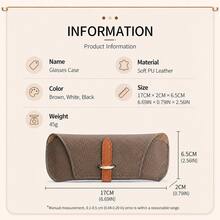 1 hộp đựng kính bằng da PU mềm, khóa cài tiện dụng, túi đựng kính xách tay, hộp đựng kính thời trang nhẹ, phụ kiện du lịch cần thiết, thích hợp cho túi xách, ví, ba lô, sử dụng hàng ngày, phụ kiện thời trang unisex. - Nhiều màu - Xem 5