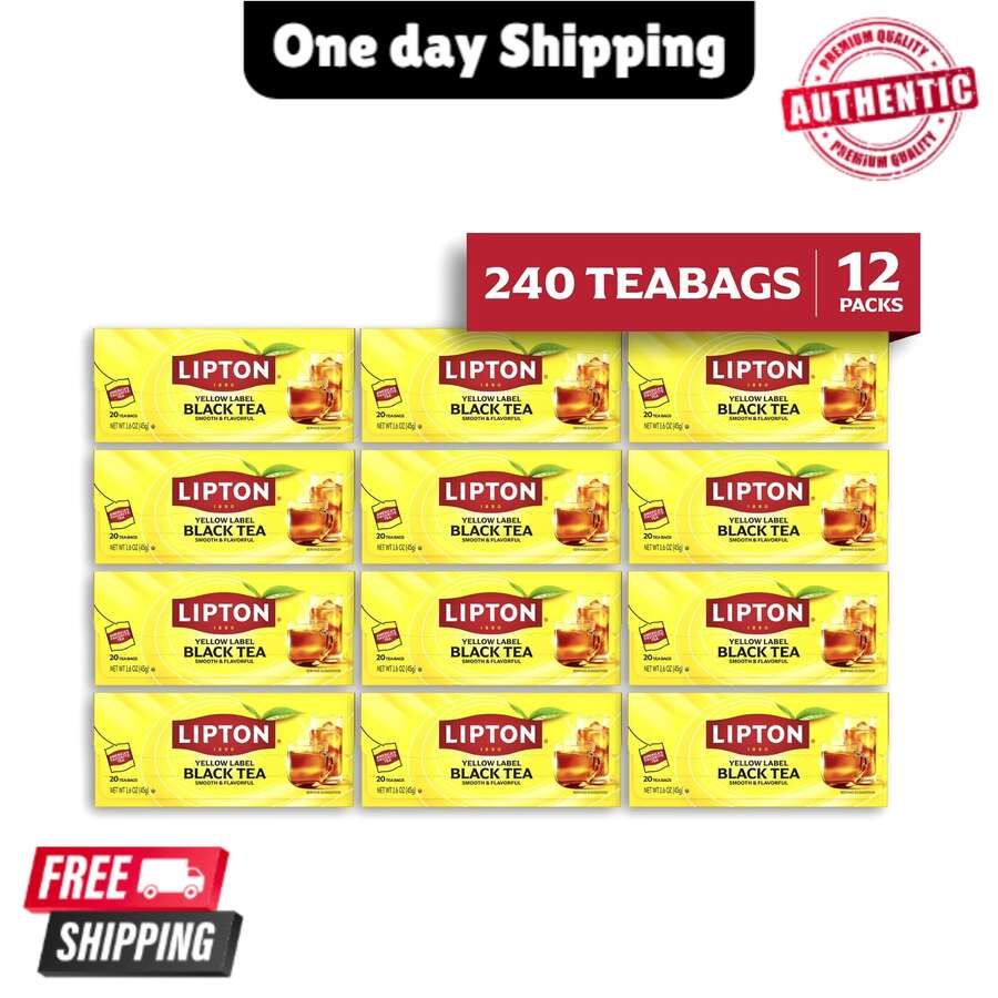 Lipton Black Tea Bags – 20 Count Each, 12 Case Pack Classic Bold Everyday Tea - one-size - View 1
