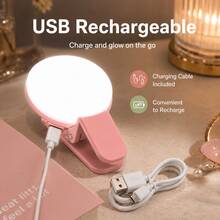 Đèn selfie mini dạng kẹp tròn, sạc lại được, 3 mức độ sáng, thời lượng pin 2-8 giờ, đèn chiếu sáng chụp ảnh cho điện thoại, phù hợp cho chụp ảnh, quay video và vlog trên /Android. - Nhiều màu - Xem 7