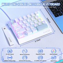 AK029 有线 29 键单手 RGB 游戏键盘，配备 8000Hz 刷新率、0.01mm RT 磁力开关，可调节触发压力，支持热插拔机械键盘，铝合金面板，附带网页驱动程序，专为游戏玩家打造。 - 查看 2