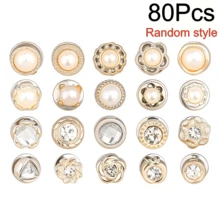 Women's Shirt Brooch Pin, No Sewing Required, Reusable, Covering Type Pin. Decorated With Sequins And Pearl Buttons, Suitable For Women's Clothing, Fashion Replacement, Safety Button, Applicable To Shirts, Dresses, Sweaters, Jackets, Shawls, Etc. - White - View 16