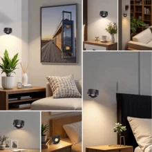 1/2/4 Unidades Lámpara de pared LED con forma de oso, luz nocturna recargable por USB, regulable, 3 temperaturas de color ajustables, bola magnética giratoria 360°, temporizador, control táctil y remoto, adecuado para decoración de habitaciones, suministros para fiestas, sala de estar y galerías de arte - Osa Menor - Ver 10
