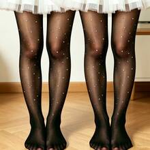 2 đôi quần tất đính đá, quần legging đen lấp lấp lánh cho bé gái, quần tất mỏng thoáng khí, đa năng phù hợp với váy công chúa voan. - Nhiều màu - Xem 9