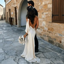 Wedding Guest & Summer Vacation Dress, Floral Embellishment Satin Maxi Gown For Beach Events - trắng - Xem 2
