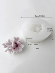 1个3D桃花硅胶模具，DIY桃花造型香薰石石膏扩香器家居装饰模具，可重复使用，耐热，易脱模，适用于蜡烛/树脂/石膏，蜡烛模具，是节日礼物或DIY工艺品的理想之选。 - A-白色 - 查看 2