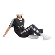 adidas originals ADICOLOR 寬鬆圓領字母印花短袖 美式復古正肩條紋T卹 男款 黑色 - 黑色 - 查看 4