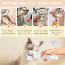 Bộ 3 thìa đựng thức ăn cho mèo, thìa đa năng thích hợp cho thức ăn ướt cho mèo, thìa bóp đựng thức ăn ướt cho mèo, thìa đựng thức ăn cho mèo cỡ lớn. - Nhiều màu - Xem 3