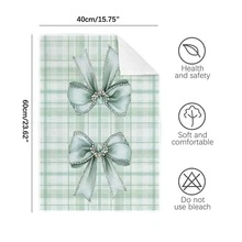 2pcs Minimalist Pink Bow Pattern Kitchen Towels, Soft Polyester Material Dish Cloths, Suitable For Kitchen Decor, Cleaning, Holiday Party Decoration, Kitchen & Bathroom Essentials, Home Decor, Housewarming Gift - Multicolor - View 4