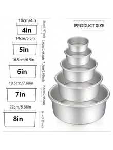 1 buah/2 buah/3 buah, Cetakan Kue Bulat Panggang, Alat Pemanggang, Alas Tetap, Aluminium Anodized Anti Lengket, Mudah Dilepas dari Cetakan, Loyang Kue Logam Tahan Lama yang Dapat Ditumpuk, Cocok untuk Kue Berlapis-lapis – Dapat Digunakan Sebagai Loyang Panggang di Oven, Peralatan Pemanggang yang Tahan Lama - Perak - View 7