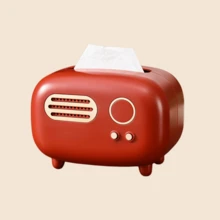 Caixa de lenços de papel personalizada em formato de rádio vintage, personalizável com nome, texto, logotipo, data, etc.; Caixa de lenços de papel personalizada feita de plástico ABS, à prova d'água e resistente ao desgaste, prática e charmosa; Adequada para cozinha, sala de estar, quarto, sala de jantar, hotel, escritório, sala de estudos, mesa de cabeceira, etc.; Um item essencial de decoração que adiciona um toque único à sua casa, tornando-se uma opção de presente ideal. - Multicolorido - Ver 12