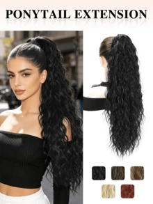 Tóc nối đuôi ngựa dài 26 inch có dây rút, trông tự nhiên, làm từ sợi tổng hợp chịu nhiệt, kiểu tóc thời trang dành cho nữ sử dụng hàng ngày. - Nhiều màu - Xem 11